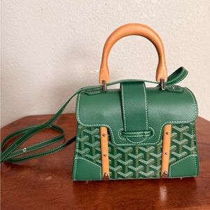 No. 6 Green and Tan Mini Bag